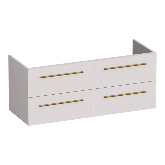 BRAUER Trust onderkast 120 excl. opbouwgrepen met 4 softclose lades en 2 sifon uitsparingen mat zand OK-TR120-4MS