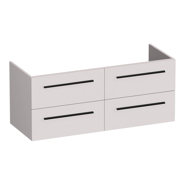 BRAUER Trust onderkast 120 excl. opbouwgrepen met 4 softclose lades en 2 sifon uitsparingen mat zand OK-TR120-4MS