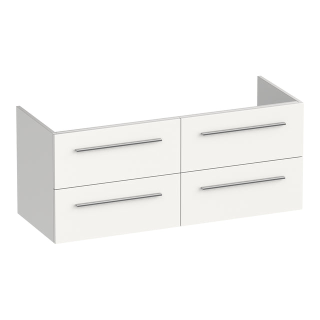 BRAUER Trust onderkast 120 excl. opbouwgrepen met 4 softclose lades en 2 sifon uitsparingen mat wit OK-TR120-4MW