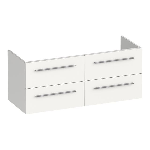 BRAUER Trust onderkast 120 excl. opbouwgrepen met 4 softclose lades en 2 sifon uitsparingen mat wit OK-TR120-4MW