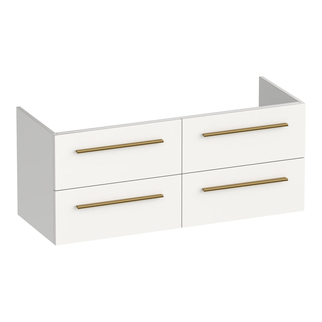 BRAUER Trust onderkast 120 excl. opbouwgrepen met 4 softclose lades en 2 sifon uitsparingen mat wit OK-TR120-4MW