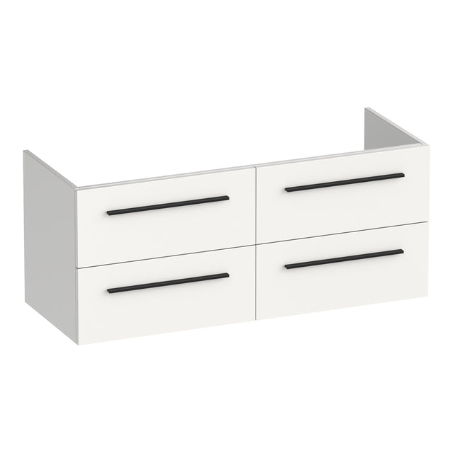 BRAUER Trust onderkast 120 excl. opbouwgrepen met 4 softclose lades en 2 sifon uitsparingen mat wit OK-TR120-4MW