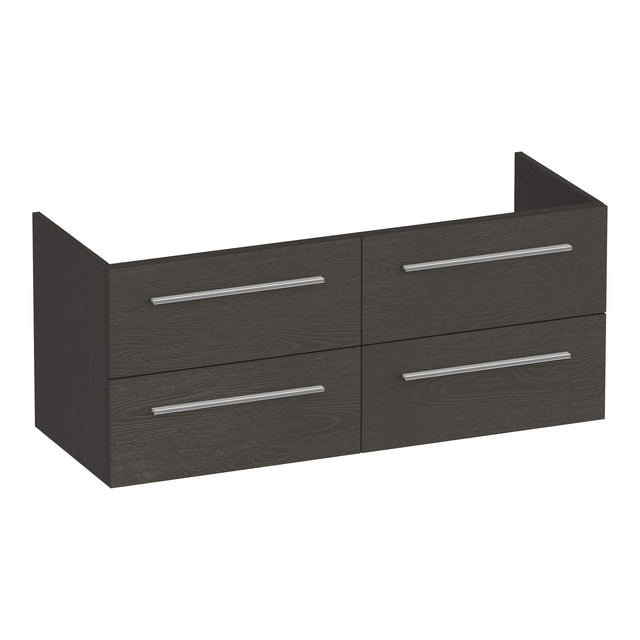 BRAUER Trust onderkast 120 excl. opbouwgrepen met 4 softclose lades en 2 sifon uitsparingen Timber Anthracite OK-TR120-4TA