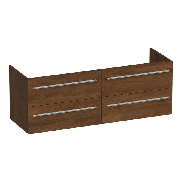 BRAUER Trust onderkast 140 excl. opbouwgrepen met 4 softclose lades en 2 sifon uitsparingen Forest Cacao OK-TR140FC