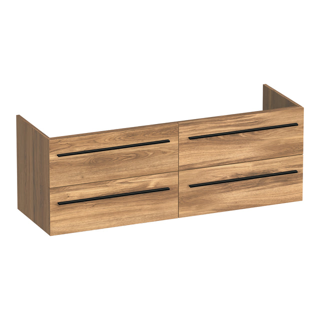 BRAUER Trust onderkast 140 excl. opbouwgrepen met 4 softclose lades en 2 sifon uitsparingen Honey OK-TR140HO