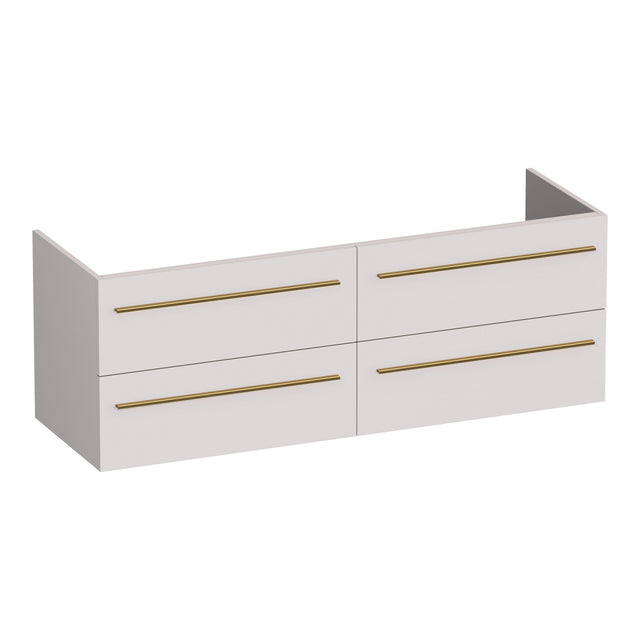 BRAUER Trust onderkast 140 excl. opbouwgrepen met 4 softclose lades en 2 sifon uitsparingen mat zand OK-TR140MS