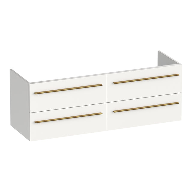 BRAUER Trust onderkast 140 excl. opbouwgrepen met 4 softclose lades en 2 sifon uitsparingen mat wit OK-TR140MW