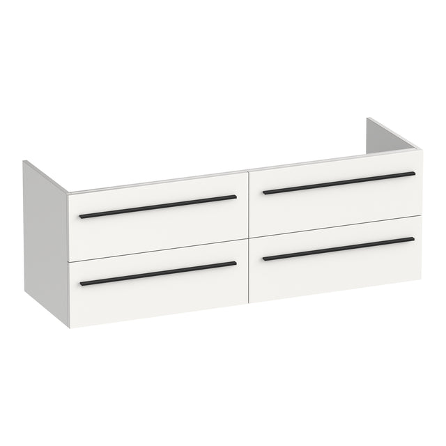 BRAUER Trust onderkast 140 excl. opbouwgrepen met 4 softclose lades en 2 sifon uitsparingen mat wit OK-TR140MW