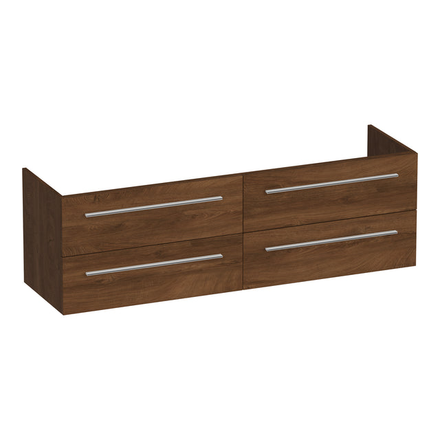 BRAUER Trust onderkast 160 excl. opbouwgrepen met 4 softclose lades en 2 sifon uitsparingen Forest Cacao OK-TR160FC