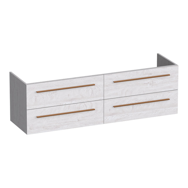 BRAUER Trust onderkast 160 excl. opbouwgrepen met 4 softclose lades en 2 sifon uitsparingen Forest Seashell OK-TR160FS