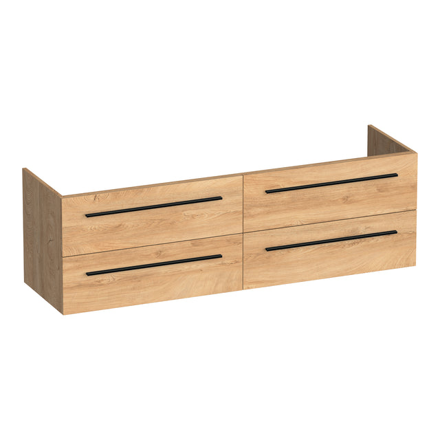 BRAUER Trust onderkast 160 excl. opbouwgrepen met 4 softclose lades en 2 sifon uitsparingen Forest Tan OK-TR160FT