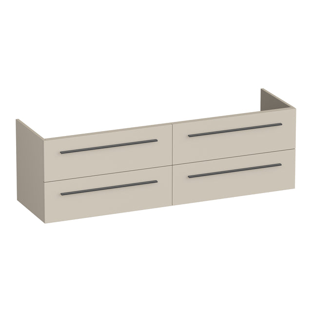 BRAUER Trust onderkast 160 excl. opbouwgrepen met 4 softclose lades en 2 sifon uitsparingen mat beige OK-TR160MB