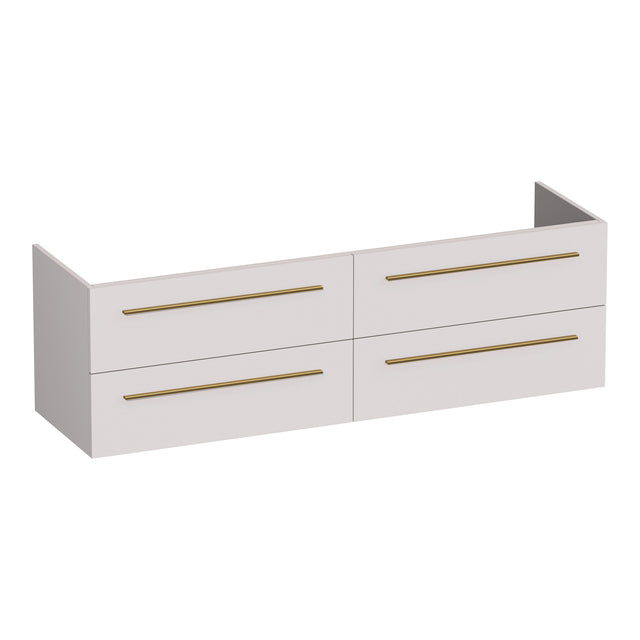 BRAUER Trust onderkast 160 excl. opbouwgrepen met 4 softclose lades en 2 sifon uitsparingen mat zand OK-TR160MS