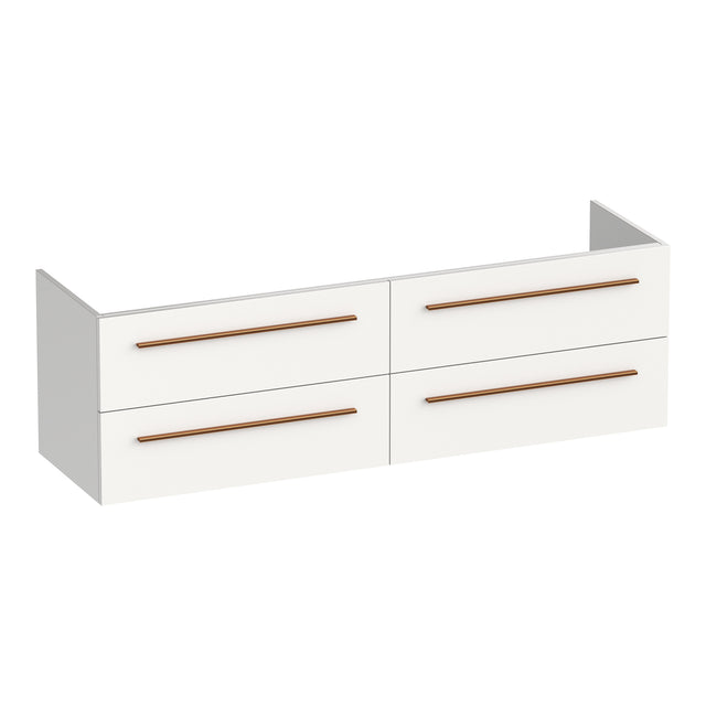 BRAUER Trust onderkast 160 excl. opbouwgrepen met 4 softclose lades en 2 sifon uitsparingen mat wit OK-TR160MW