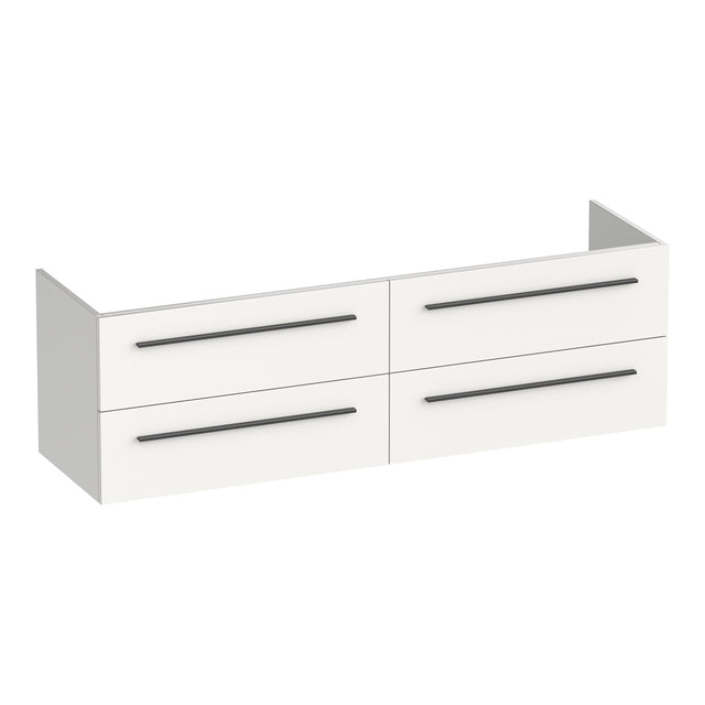 BRAUER Trust onderkast 160 excl. opbouwgrepen met 4 softclose lades en 2 sifon uitsparingen mat wit OK-TR160MW