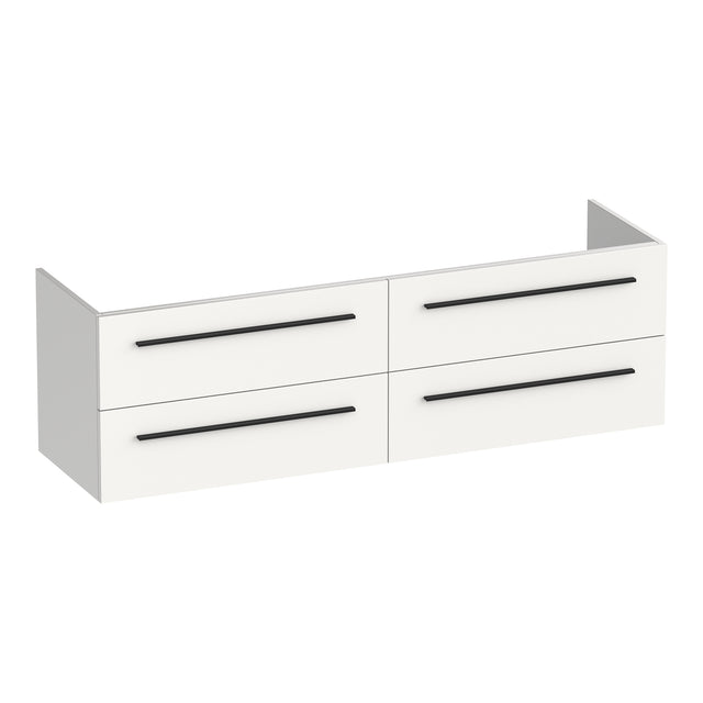 BRAUER Trust onderkast 160 excl. opbouwgrepen met 4 softclose lades en 2 sifon uitsparingen mat wit OK-TR160MW