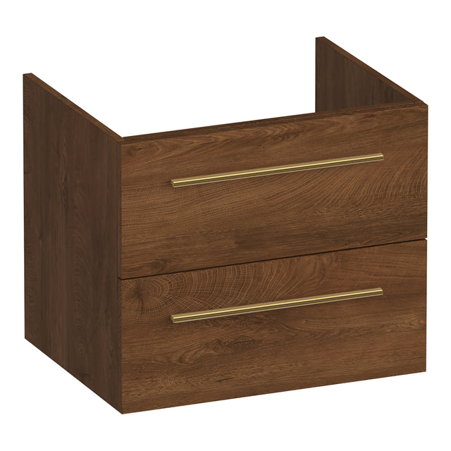 BRAUER Trust onderkast 60 excl. opbouwgrepen met 2 softclose lades en 1 sifon uitsparing Forest Cacao OK-TR60FC