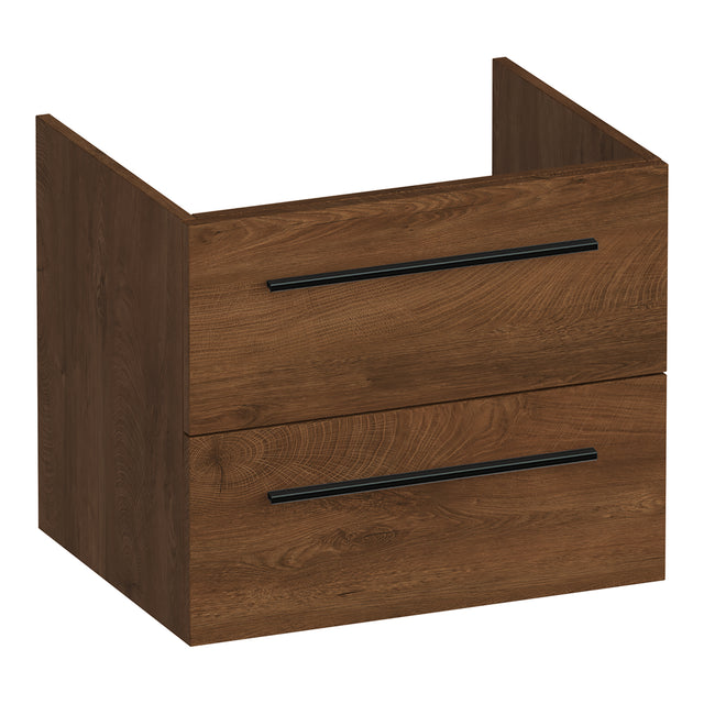 BRAUER Trust onderkast 60 excl. opbouwgrepen met 2 softclose lades en 1 sifon uitsparing Forest Cacao OK-TR60FC