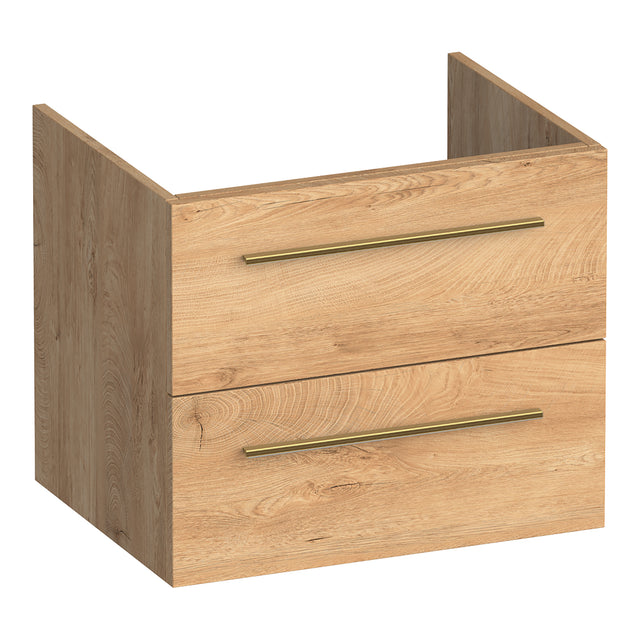 BRAUER Trust onderkast 60 excl. opbouwgrepen met 2 softclose lades en 1 sifon uitsparing Forest Tan OK-TR60FT