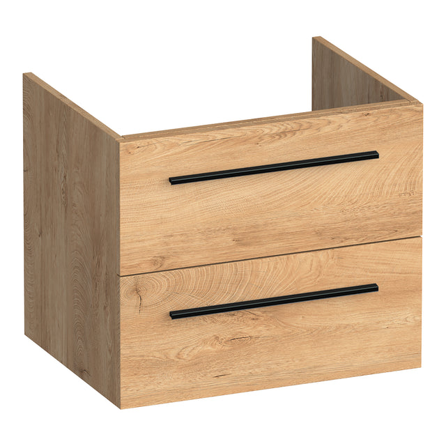 BRAUER Trust onderkast 60 excl. opbouwgrepen met 2 softclose lades en 1 sifon uitsparing Forest Tan OK-TR60FT