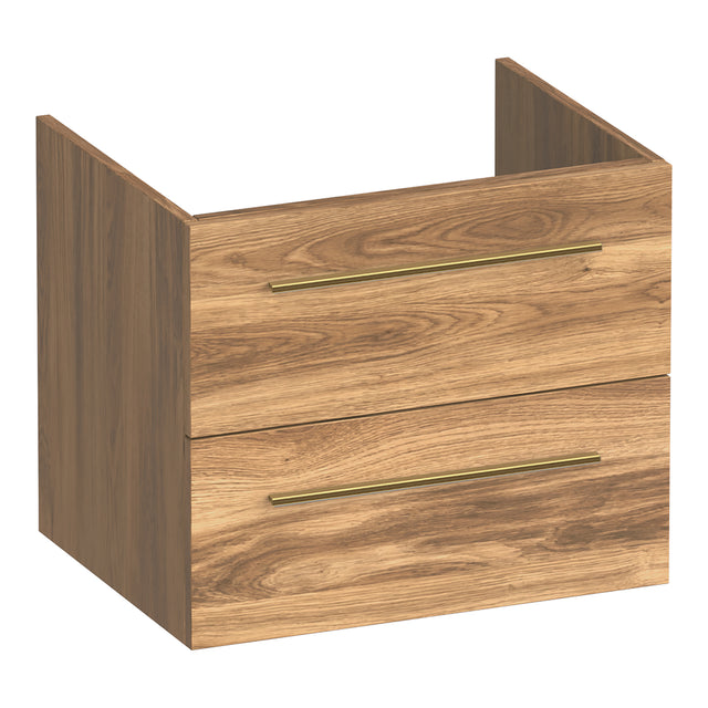 BRAUER Trust onderkast 60 excl. opbouwgrepen met 2 softclose lades en 1 sifon uitsparing Honey OK-TR60HO