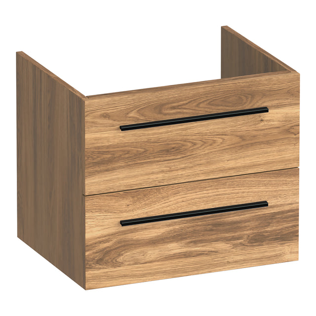 BRAUER Trust onderkast 60 excl. opbouwgrepen met 2 softclose lades en 1 sifon uitsparing Honey OK-TR60HO