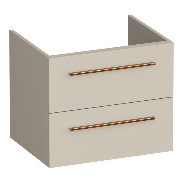 BRAUER Trust onderkast 60 excl. opbouwgrepen met 2 softclose lades en 1 sifon uitsparing mat beige OK-TR60MB