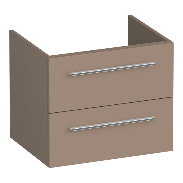 BRAUER Trust onderkast 60 excl. opbouwgrepen met 2 softclose lades en 1 sifon uitsparing mat mokka OK-TR60MM