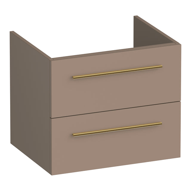 BRAUER Trust onderkast 60 excl. opbouwgrepen met 2 softclose lades en 1 sifon uitsparing mat mokka OK-TR60MM