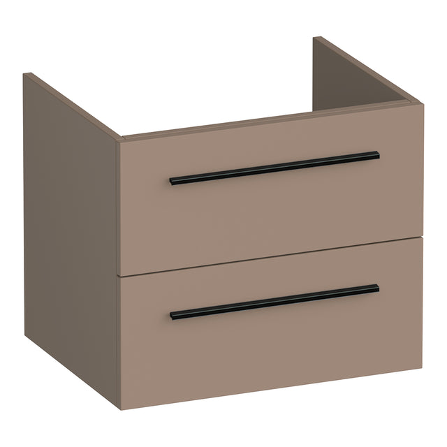 BRAUER Trust onderkast 60 excl. opbouwgrepen met 2 softclose lades en 1 sifon uitsparing mat mokka OK-TR60MM