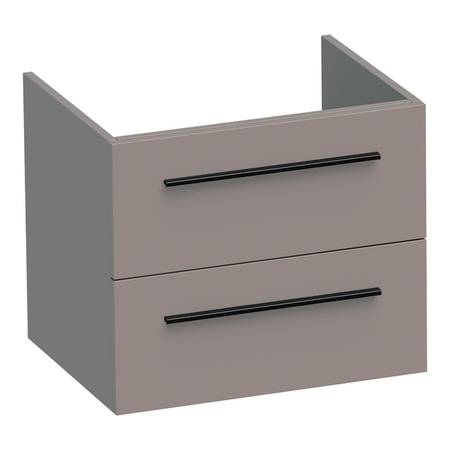 BRAUER Trust onderkast 60 excl. opbouwgrepen met 2 softclose lades en 1 sifon uitsparing mat taupe OK-TR60MT