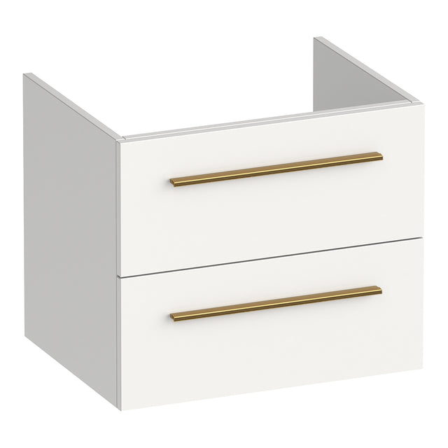 BRAUER Trust onderkast 60 excl. opbouwgrepen met 2 softclose lades en 1 sifon uitsparing mat wit OK-TR60MW