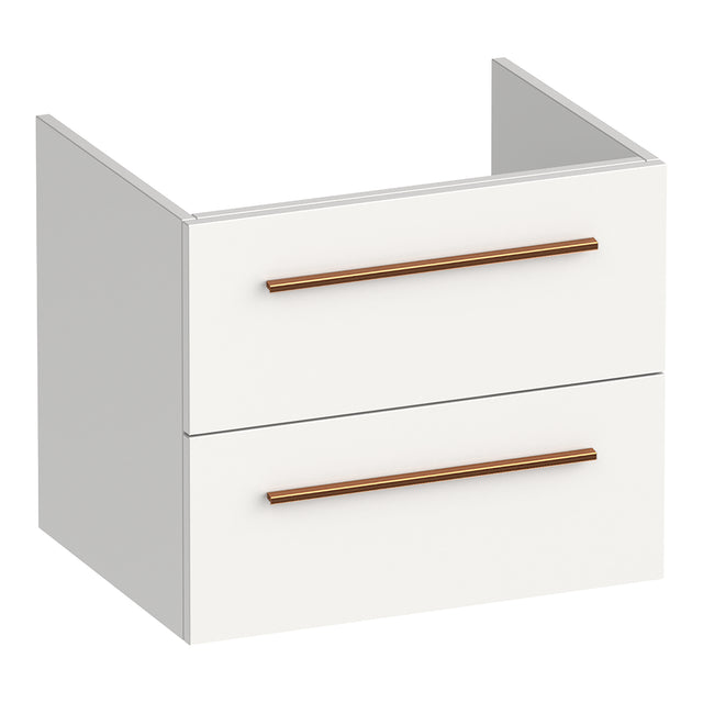 BRAUER Trust onderkast 60 excl. opbouwgrepen met 2 softclose lades en 1 sifon uitsparing mat wit OK-TR60MW