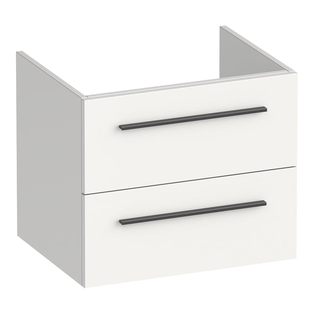 BRAUER Trust onderkast 60 excl. opbouwgrepen met 2 softclose lades en 1 sifon uitsparing mat wit OK-TR60MW