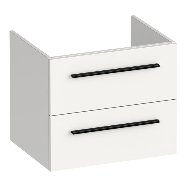 BRAUER Trust onderkast 60 excl. opbouwgrepen met 2 softclose lades en 1 sifon uitsparing mat wit OK-TR60MW