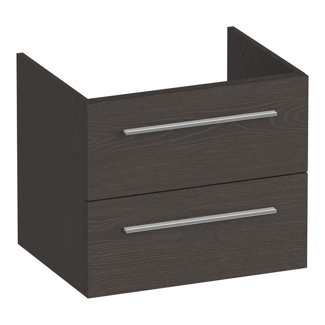 BRAUER Trust onderkast 60 excl. opbouwgrepen met 2 softclose lades en 1 sifon uitsparing Timber Anthracite OK-TR60TA