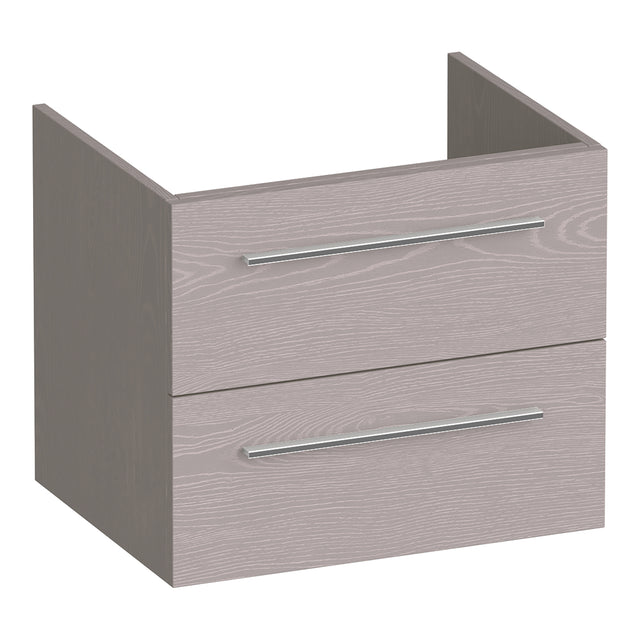 BRAUER Trust onderkast 60 excl. opbouwgrepen met 2 softclose lades en 1 sifon uitsparing Timber Greige OK-TR60TE