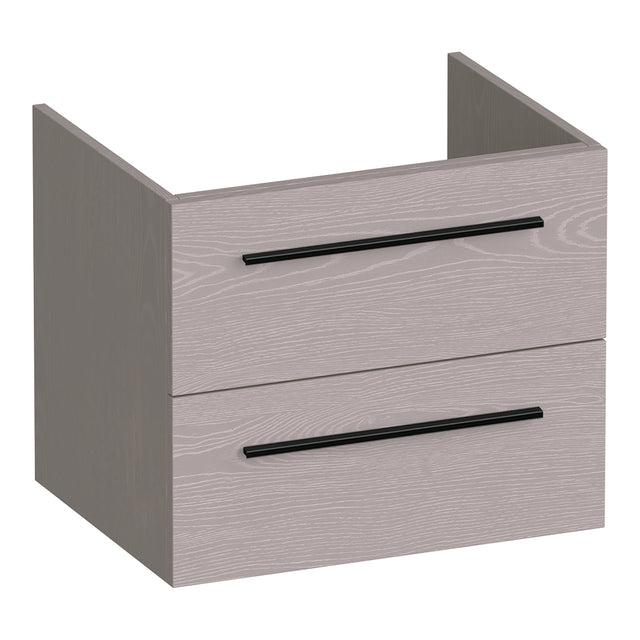 BRAUER Trust onderkast 60 excl. opbouwgrepen met 2 softclose lades en 1 sifon uitsparing Timber Greige OK-TR60TE