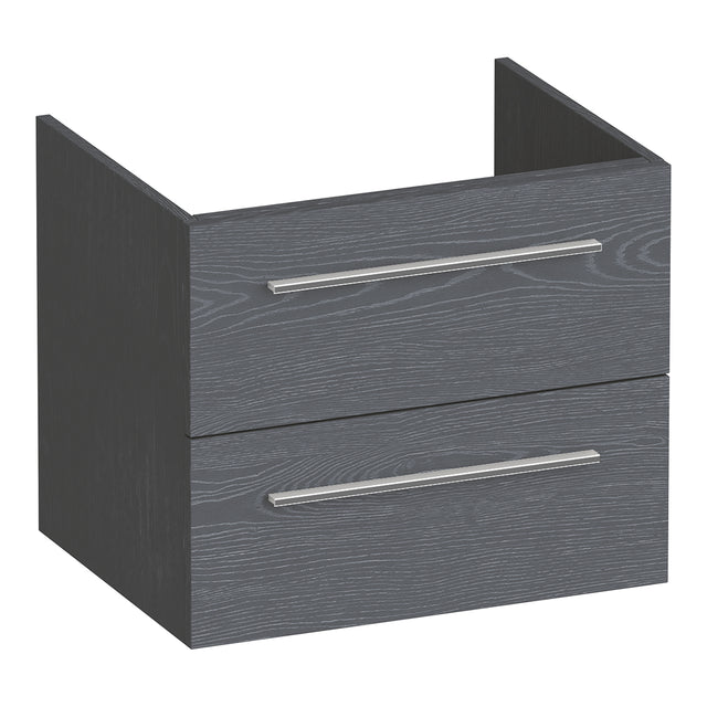BRAUER Trust onderkast 60 excl. opbouwgrepen met 2 softclose lades en 1 sifon uitsparing Timber Grey OK-TR60TG