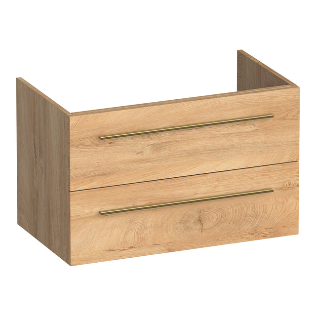 BRAUER Trust onderkast 80 excl. opbouwgrepen met 2 softclose lades en 1 sifon uitsparing Forest Tan OK-TR80FT