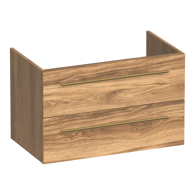 BRAUER Trust onderkast 80 excl. opbouwgrepen met 2 softclose lades en 1 sifon uitsparing Honey OK-TR80HO