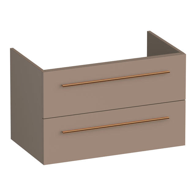 BRAUER Trust onderkast 80 excl. opbouwgrepen met 2 softclose lades en 1 sifon uitsparing mat mokka OK-TR80MM