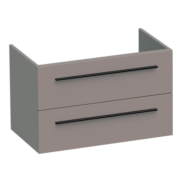 BRAUER Trust onderkast 80 excl. opbouwgrepen met 2 softclose lades en 1 sifon uitsparing mat taupe OK-TR80MT