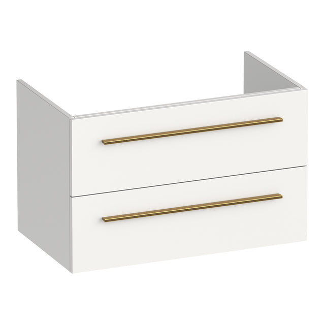 BRAUER Trust onderkast 80 excl. opbouwgrepen met 2 softclose lades en 1 sifon uitsparing mat wit OK-TR80MW