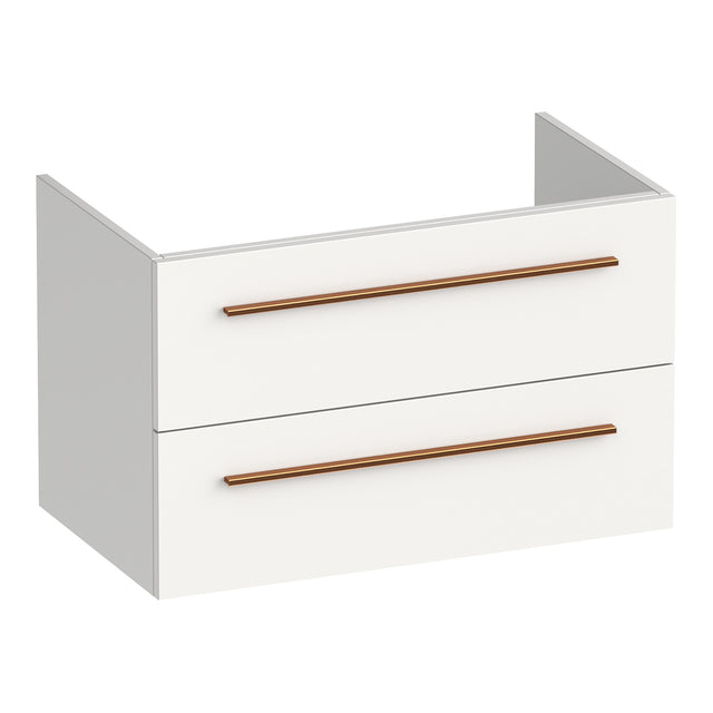 BRAUER Trust onderkast 80 excl. opbouwgrepen met 2 softclose lades en 1 sifon uitsparing mat wit OK-TR80MW