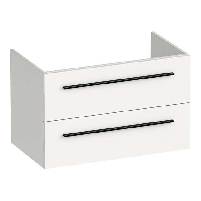 BRAUER Trust onderkast 80 excl. opbouwgrepen met 2 softclose lades en 1 sifon uitsparing mat wit OK-TR80MW