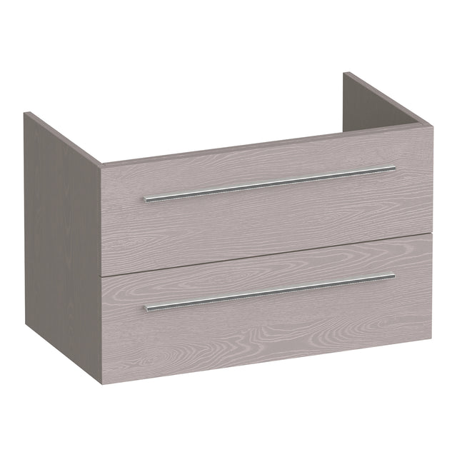 BRAUER Trust onderkast 80 excl. opbouwgrepen met 2 softclose lades en 1 sifon uitsparing Timber Greige OK-TR80TE