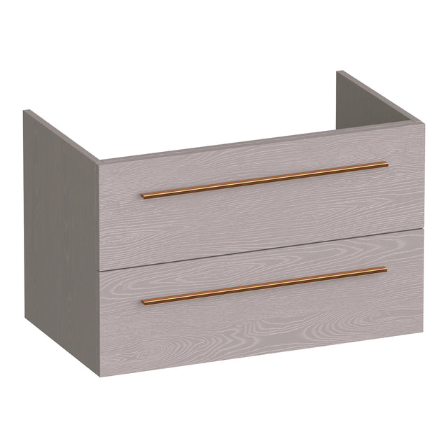 BRAUER Trust onderkast 80 excl. opbouwgrepen met 2 softclose lades en 1 sifon uitsparing Timber Greige OK-TR80TE