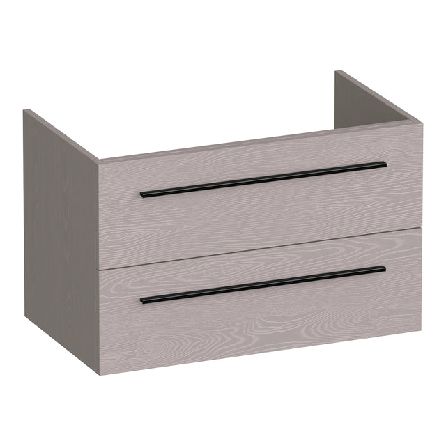 BRAUER Trust onderkast 80 excl. opbouwgrepen met 2 softclose lades en 1 sifon uitsparing Timber Greige OK-TR80TE