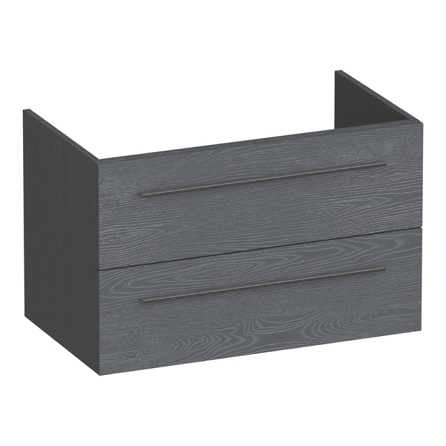 BRAUER Trust onderkast 80 excl. opbouwgrepen met 2 softclose lades en 1 sifon uitsparing Timber Grey OK-TR80TG